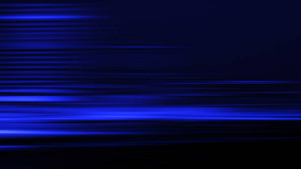 navy blue black abstract background stripe technology futuristic speed led light blurred motion stripe neon pattern fluorescent texture backdrop 16x9 format distorted macro photography - led pattern in a row blue foto e immagini stock