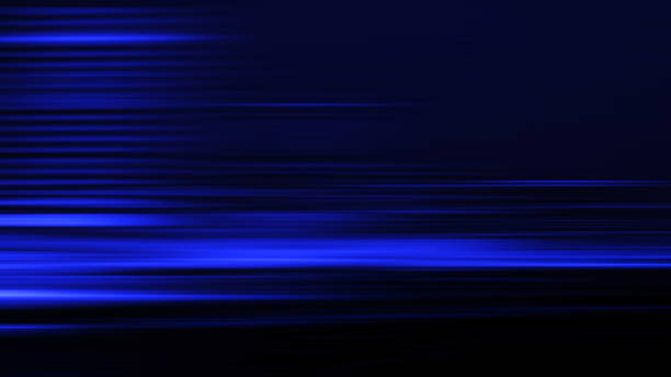 navy blue black abstract background stripe technology futuristic speed led light blurred motion stripe neon pattern fluorescent texture backdrop 16x9 format distorted macro photography - royal blue imagens e fotografias de stock