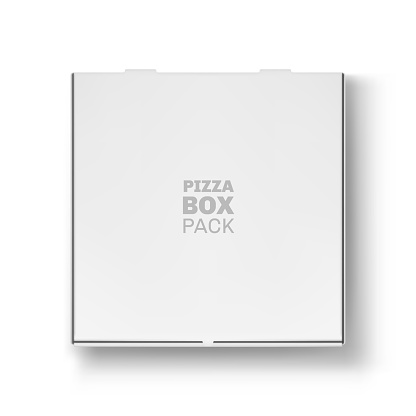 Front view of closed pizza box pack mockup