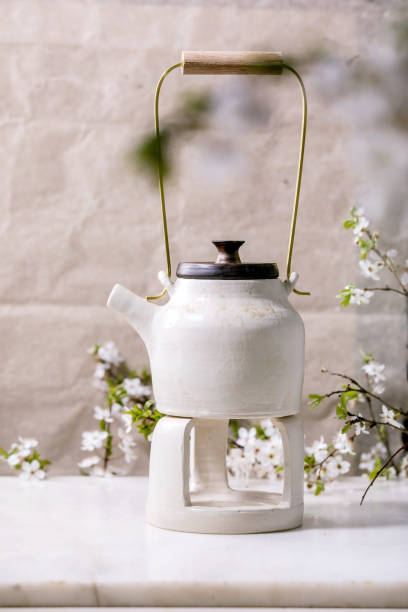 istock White and black handmade ceramic teapot for tea ceremony 1316460431