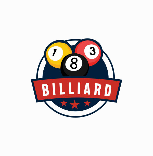 ilustrações de stock, clip art, desenhos animados e ícones de billiard template design emblem badge symbol. billiards pool sport icon vector stock illustration - snooker