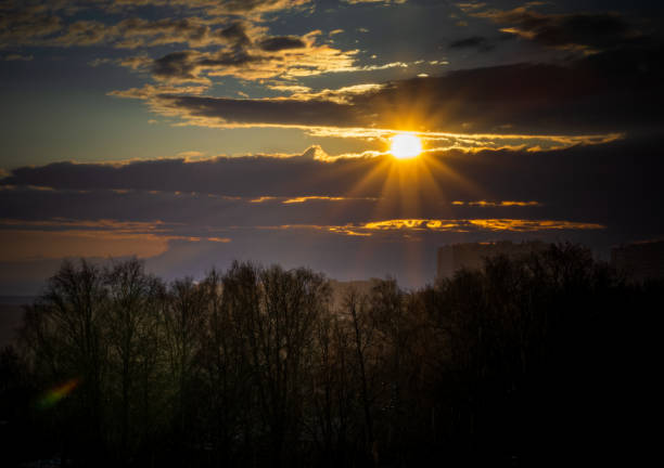 istock Colorful landscape, sunset among the clouds. 1316467783