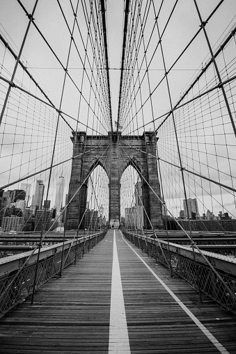 Black and White Brooklyn Bridge NYC