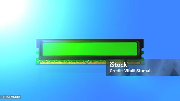 Modules Of Computer Random Access Memory On A Blue Background Side ...