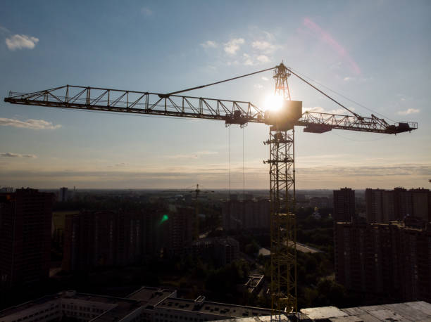 istock Building tower crane building a house 1316474580