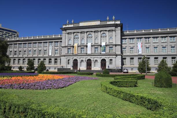 Zagreb landmark - Mimara Museum Mimara Museum seen from public square in Zagreb, capital city of Croatia. Zagreb is the largest city of Croatia with 1.2 million people in its metro area. mimara stock pictures, royalty-free photos & images