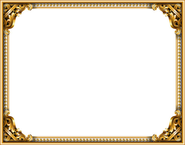 illustrazioni stock, clip art, cartoni animati e icone di tendenza di cornice classica oro del barocco rococò - textured gold backgrounds architecture and buildings