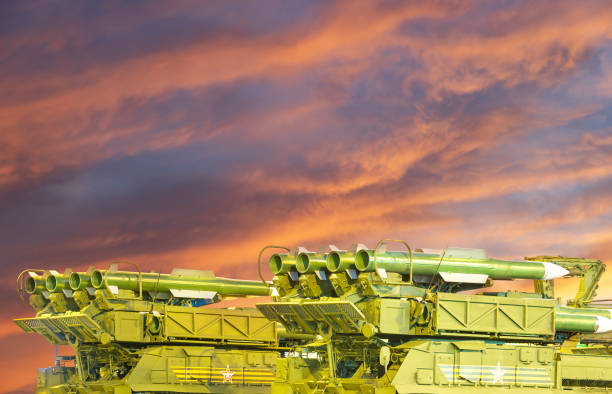 istock Russian modern weapons at night against the sky, Russia 1316484284