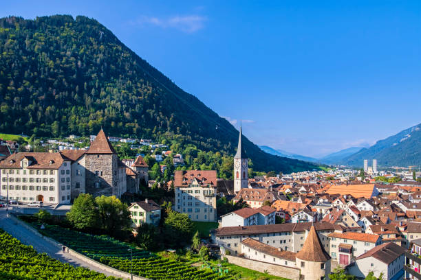 panorama chur, szwajcaria - chur zdjęcia i obrazy z banku zdjęć