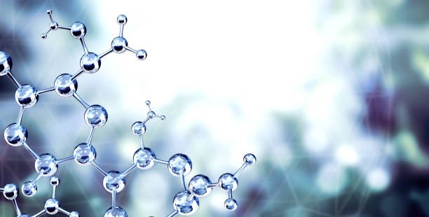 istock Horizontal banner with glass model of molecule 1316487292