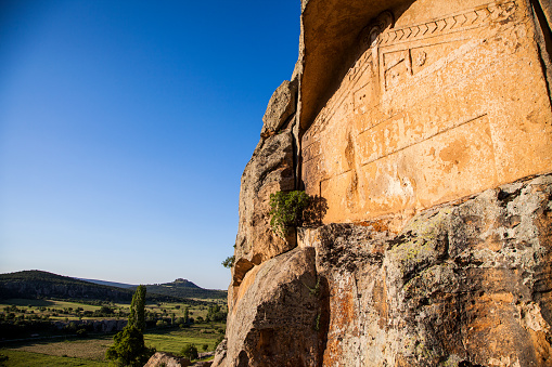 Historical Phrygian civilization rock reliefs in Eskisehir provinve.It was built around 600 B.C