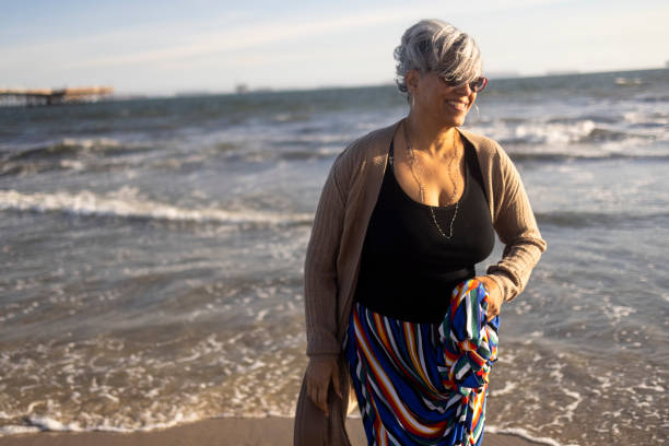 istock Mature Black Woman at the Beach 1316490022