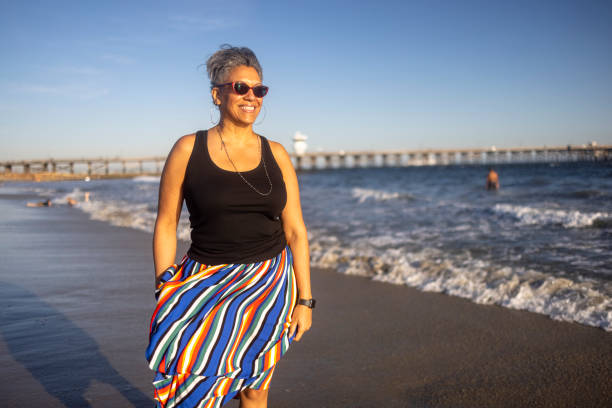 istock Mature Black Woman at the Beach 1316490049