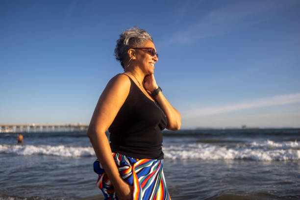 istock Mature Black Woman at the Beach 1316490132