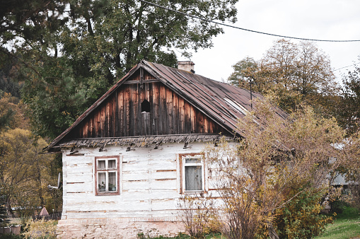 Old wooden house in bieszczady mountains