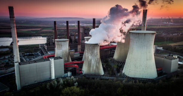 istock Power Station at Sunset - Aerial Shot 1316492809