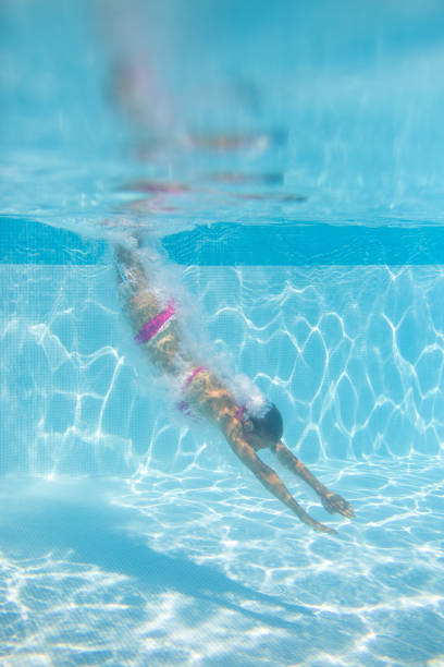 istock Young woman in a swimming pool 1316496189