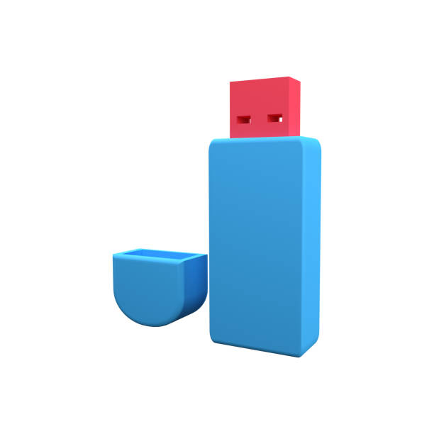 Illustration of 3d flash drive. 3d rendering of pendrive icon