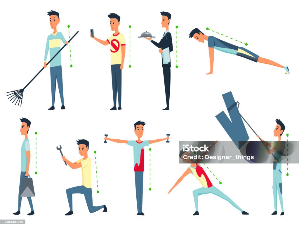 Posture And Ergonomics Correct Alignment Of Human Bodys Posture For ... Biology Diagrams