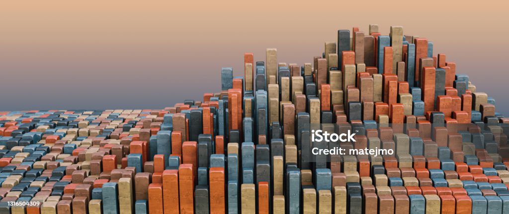 Multiple Cube Block Front View On Multi Colored Artificial 3d Cube Block Structures ...