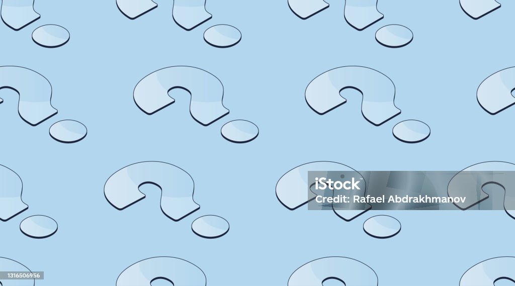 Question Isometric Vector Isometric 3d Abstract Vector Illustration Seamless Pattern Of Question ...