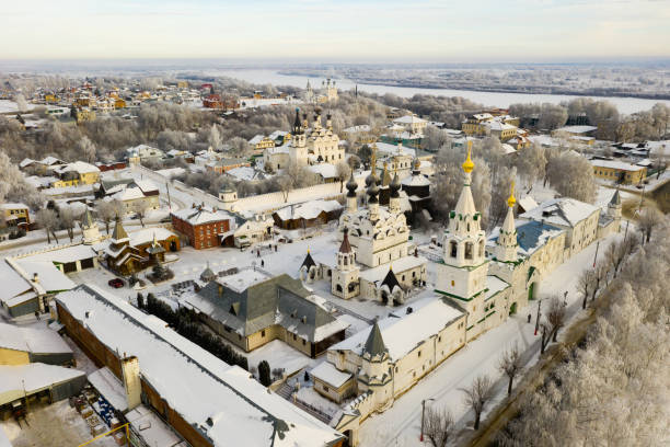 istock Aerial view of Murom overlooking Trinity convent and Annunciation Monastery 1316509599