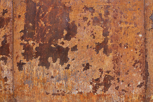 High Resolution rusted steel texture with rust detail, this surface was deliberately rusted by a modern architectural firm to give this iconic red rust color. Rusted Metal Texture Stock Photo.
