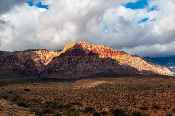 istock Cloudy Desert Valley Floor before Spring Mountains Red Rock Canyon 1316516734