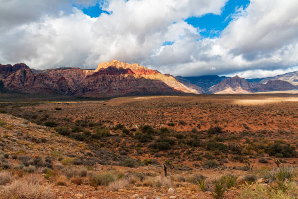 istock Cloudy Desert Valley Floor before Spring Mountains Red Rock Canyon 1316516772