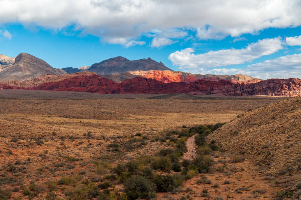 istock Cloudy Desert Valley Floor before Calico Hills Red Rock Canyon 1316517368