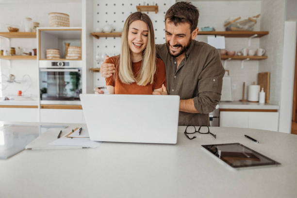 istock Couple in the kitchen love happy 1316521140