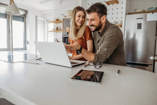 istock Couple in the kitchen love happy 1316521151