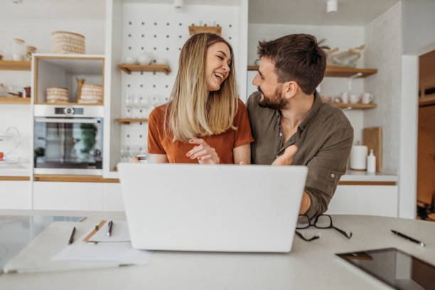 istock Couple in the kitchen love happy 1316521177