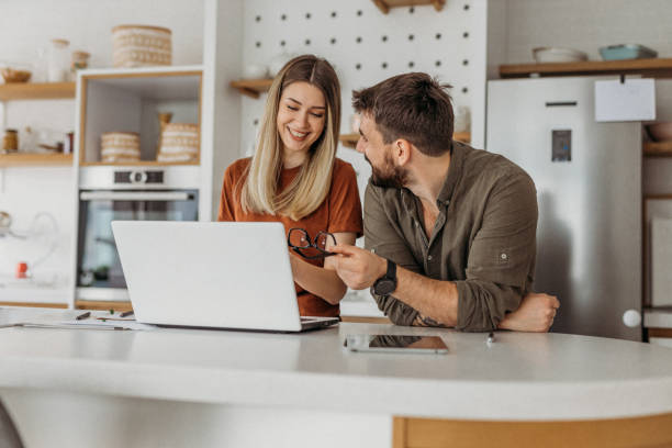 istock Couple in the kitchen love happy 1316521197