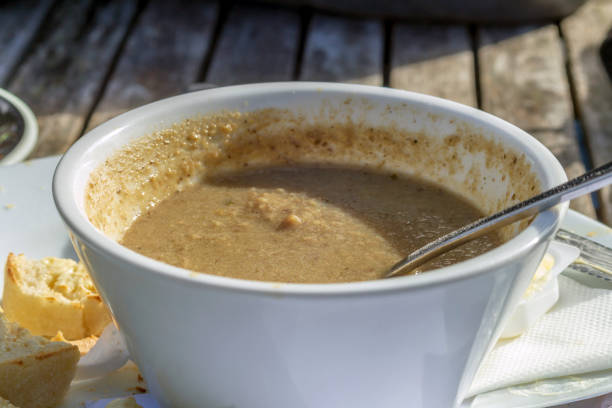 istock Round bowl with soup, healthy lunch 1316525389