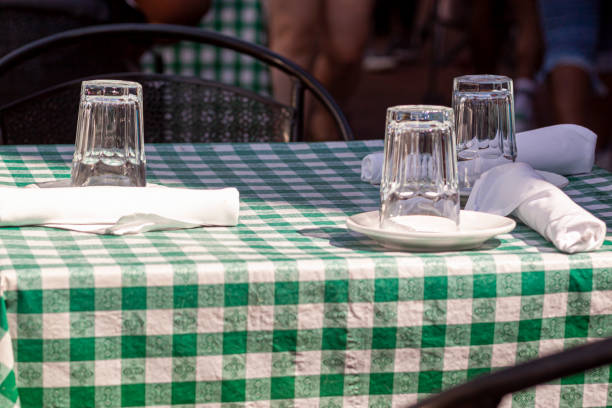 istock An outdoor table at a restaurant at lunch time with no customers around 1316526232