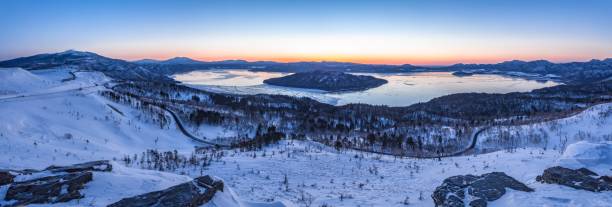 Winter daybreak scenery from Bihoro mountain pass in Hokkaido prefecture, Japan This is a winter daybreak scenery from Bihoro mountain pass in Hokkaido prefecture, Japan.
Mashu Lake is one of the most famous sightseeing site in this prefecture. national park akan stock pictures, royalty-free photos & images