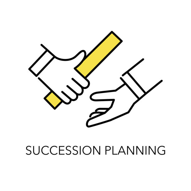 Succession planning image icon,passing the baton,simple illustration,white isolated icon,succession relay stock illustrations