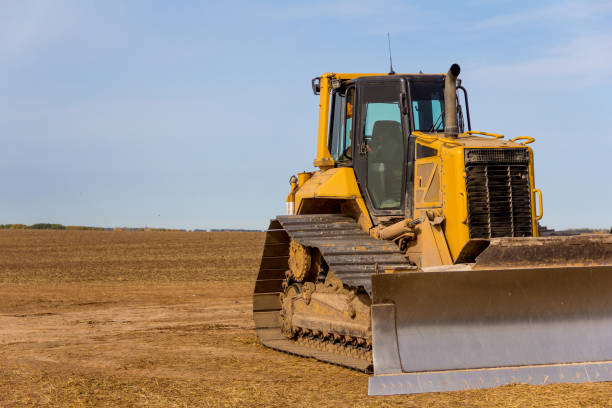 istock Bulldozer on the construction of a new road. Construction machinery. Dedicated Construction machinery for handling bulk materials 1316541112