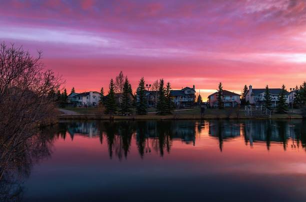 istock Vivid Sunrise Over A Park Lake 1316545391