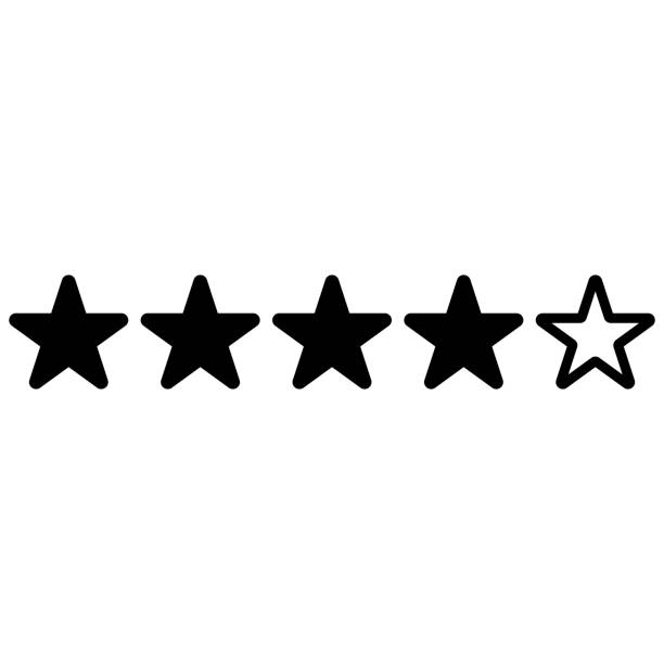 four stars product or service review icon vector