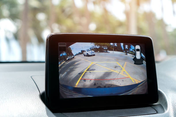 istock Car Backup Rear View System Monitor for reverse. Vehicle automobile screen for Driver assistance comfortable for drive in Car Monitor LCD 1316555780
