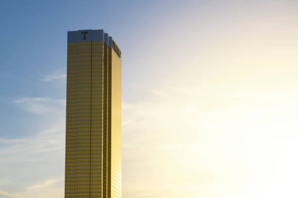 Las Vegas, USA - April 12, 2021: A photo of the golden colored Trump tower in Las Vegas, Nevada.