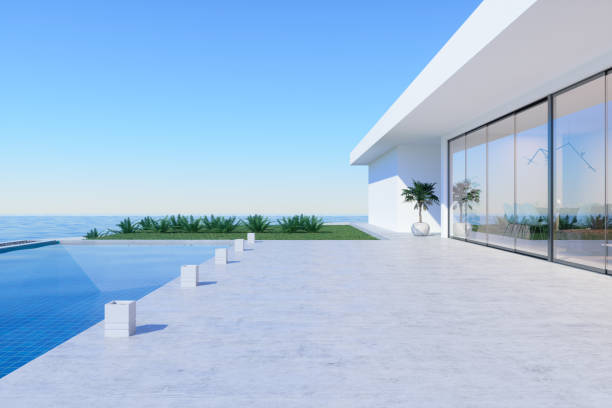 istock Luxury Villa Exterior With Swimming Pool And Seaview 1316569072