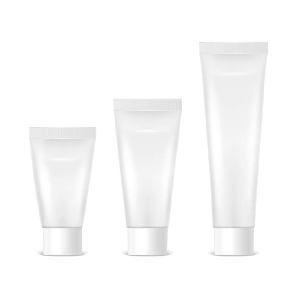 istock Vector 3d Realistic Plastic, Metal White Tooth Paste, Cream Tube, Packing Set Isolated on White Background. Design Template of Toothpaste, Cosmetics, Cream, Tooth Paste for Mockup. Front View 1316571139