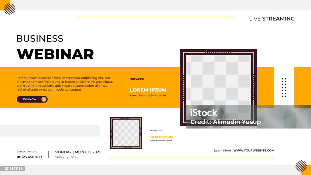 Webinar Frame Business Webinar Banner Template For Website With Square Frame And ...