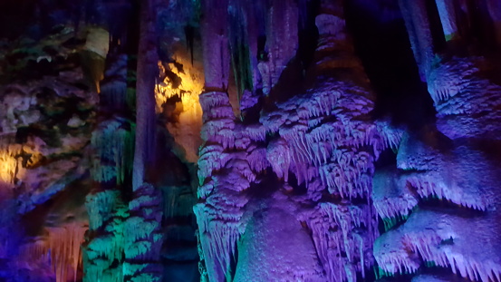stalactite in cave in bulgaria
