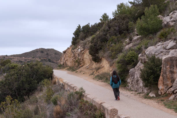 istock Young adult walks a mountain trail with a backpack. 1316590718