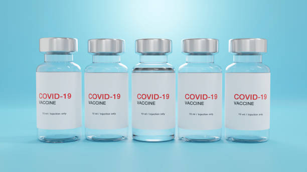 istock 3d render. Creative design for Covid-19 coronavirus vaccine bott 1316593623