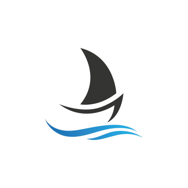 ilustrações, clipart, desenhos animados e ícones de silhueta do logotipo dhow design veleiro tradicional da ásia áfrica - lagoon